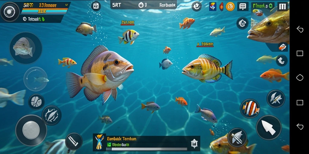 Screenshot gameplay 5RT menampilkan aksi seru Tembak Ikan.