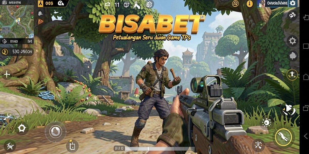 Screenshot BISABET menunjukkan gameplay seru di medan perang TPS.