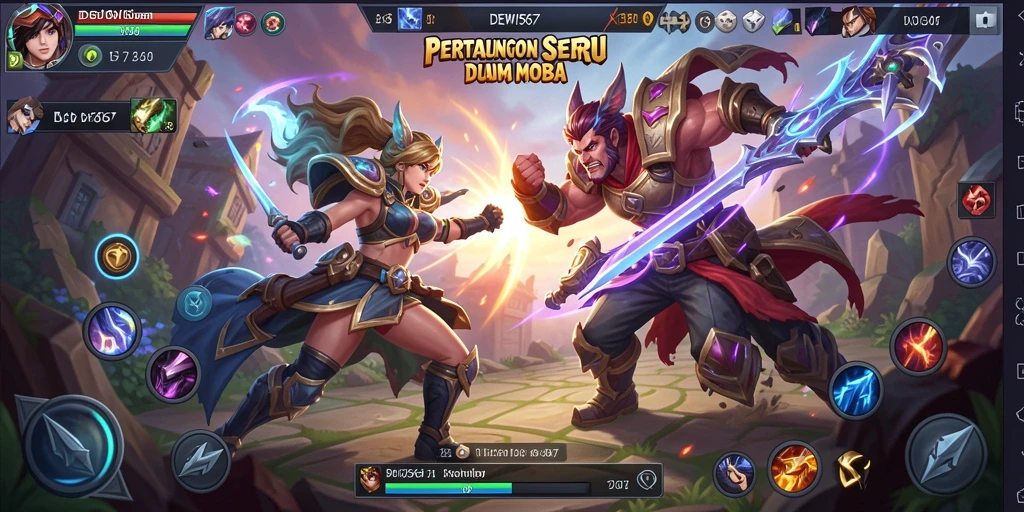 Tampilan menarik dari gameplay seru DEWI567 di arena MOBA.