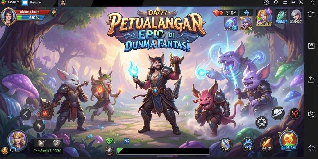 Screenshot menunjukkan karakter dalam pertempuran di dunia RPG yang menarik.