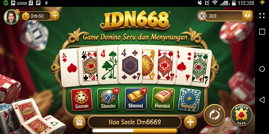 Screenshot gameplay menarik dari IDN668 yang menampilkan suasana permainan Domino.
