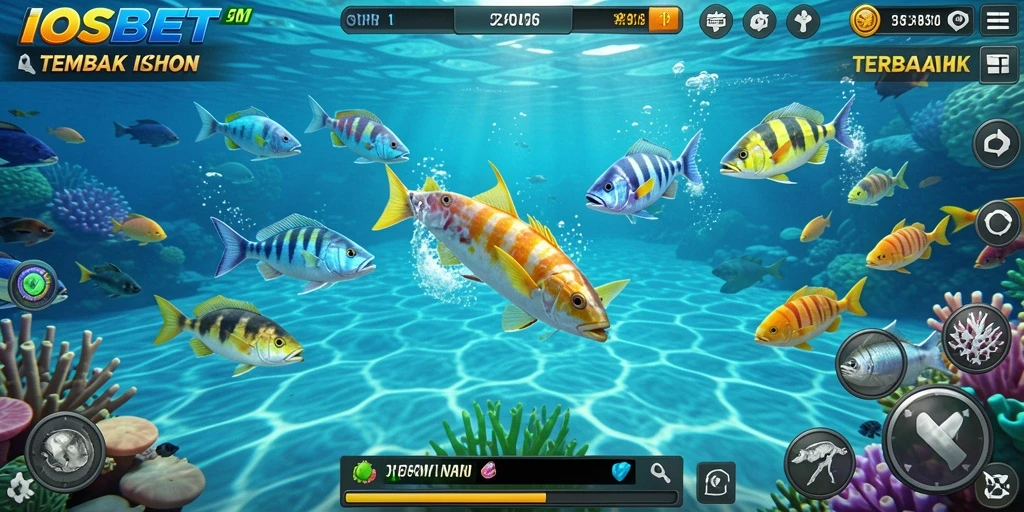 Screenshot <strong>IOSBET</strong> menunjukkan momen seru menembak ikan dengan grafis menarik.