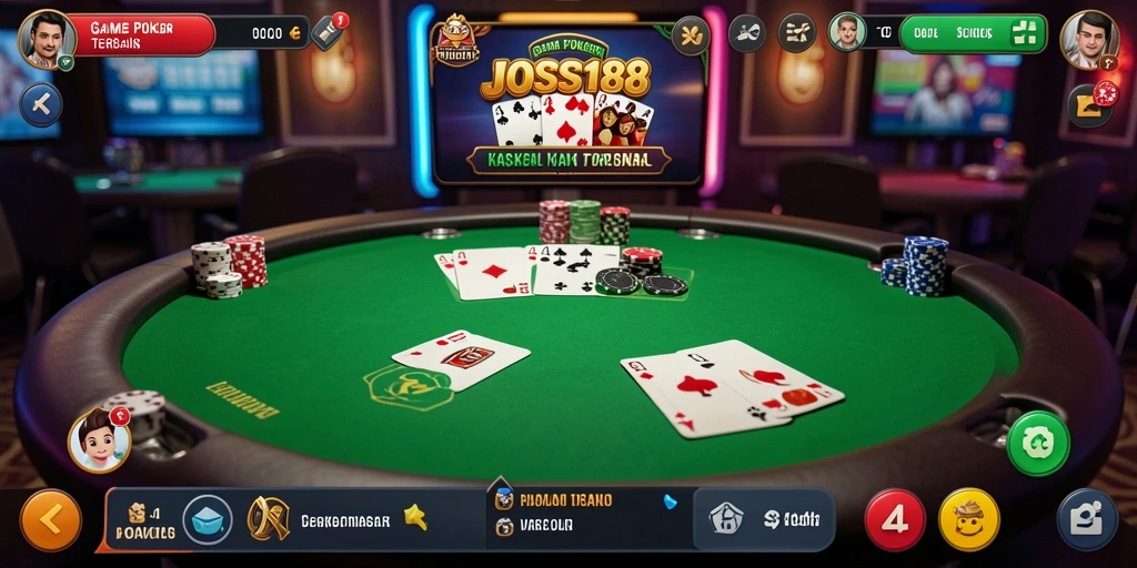 Screenshot gameplay JOSS188 yang menunjukkan aksi seru permainan Poker.