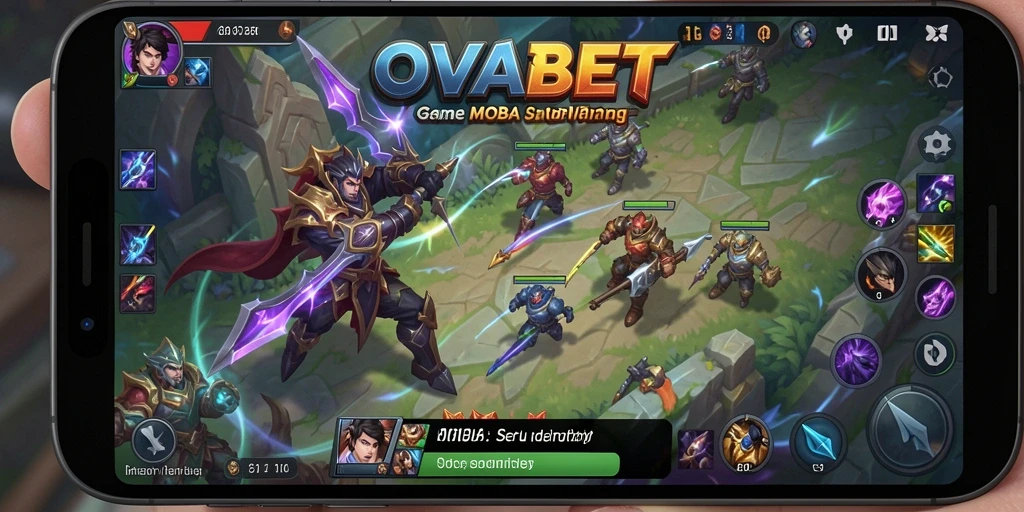 Tangkapan layar gameplay OVABET yang menampilkan aksi seru dalam pertempuran MOBA.