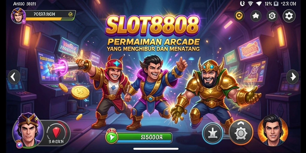 Tampilan gameplay yang menegangkan dan penuh warna di SLOT8808.
