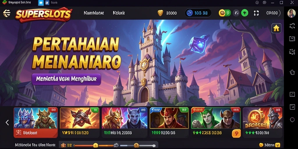 Tampilan gameplay menara yang menegangkan dan penuh aksi di SUPERSLOTS.