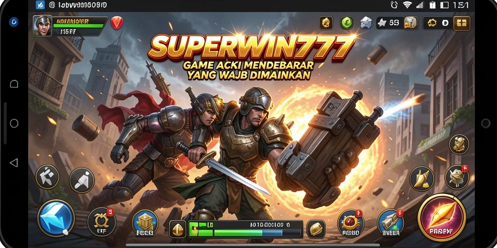 Screenshot menunjukkan momen pertarungan intens dalam SUPERWIN777.