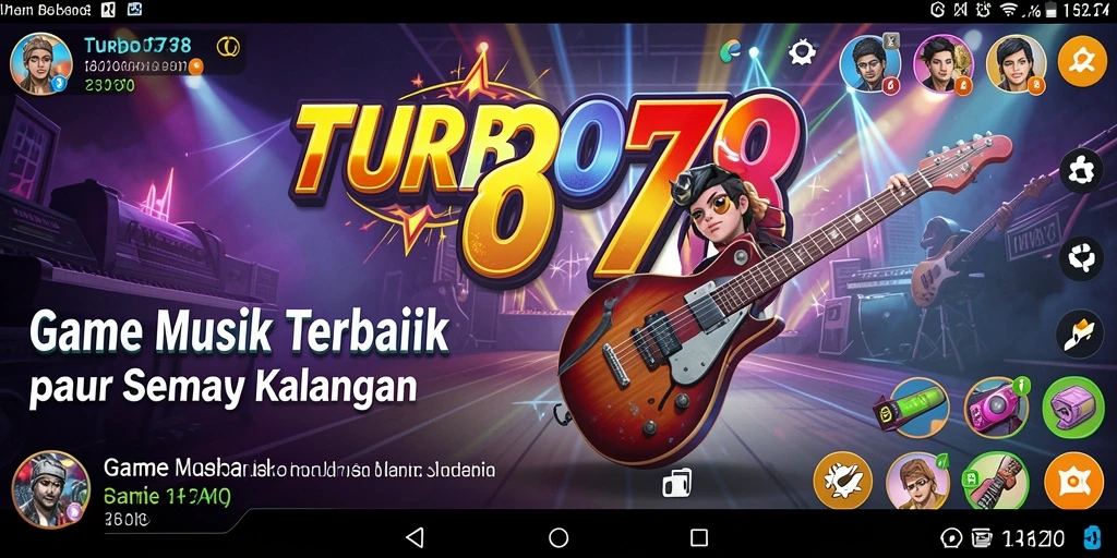 Tampilan gameplay TURBO78 dengan berbagai pilihan lagu dan mode.