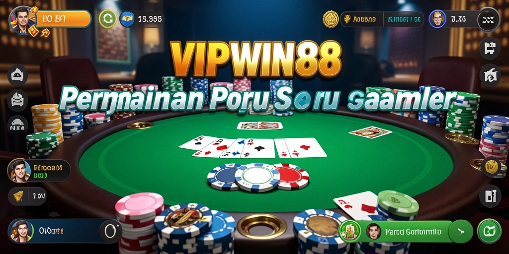Tampilan gameplay Poker yang mendebarkan di VIPWIN88.